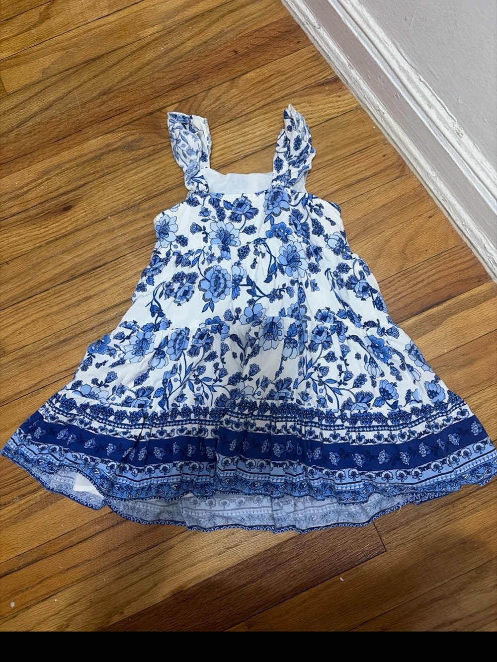 Blue Floral Smocked Sundress for Kids